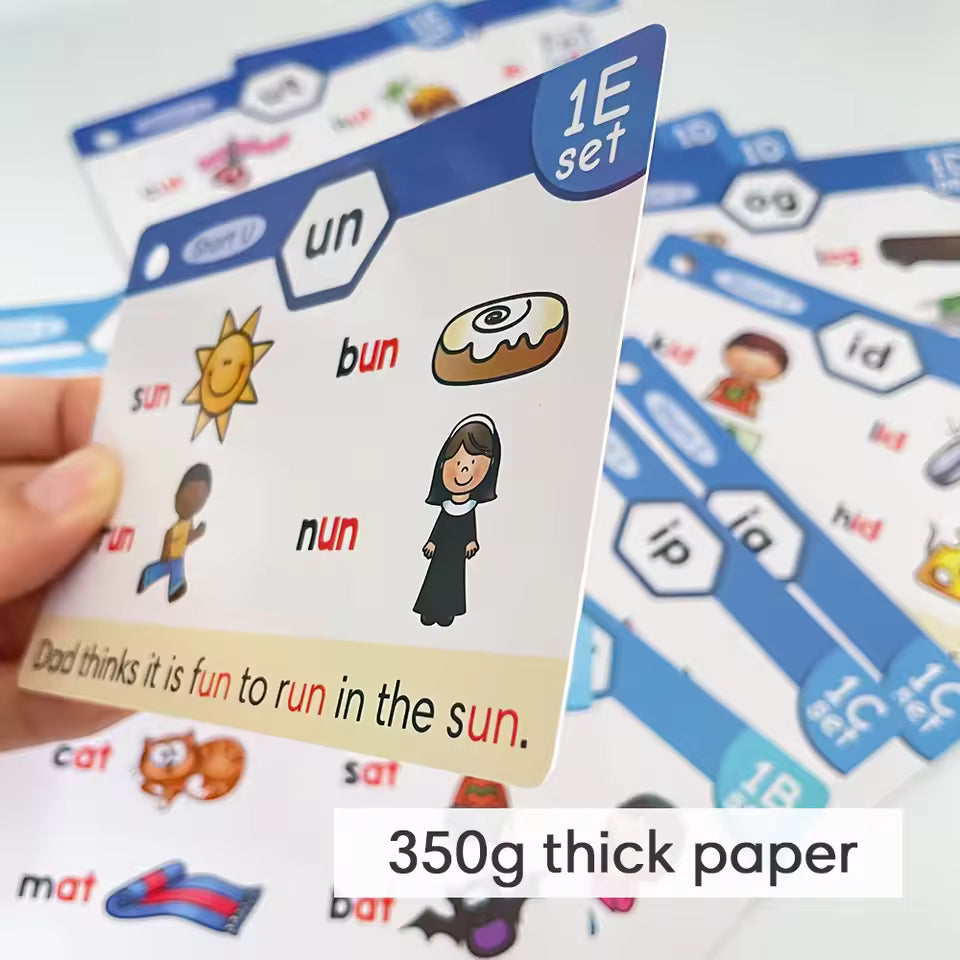 Kids Phonics Learning Cads Educational Toys ESL Teaching Materials English Words Phonic Training Vocabulary Building Montessori