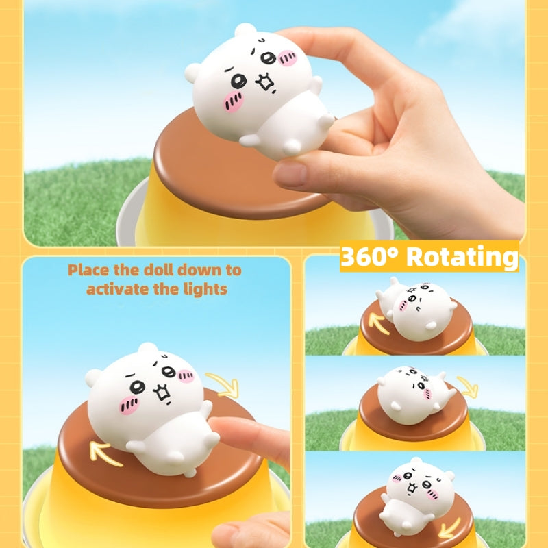 ChiiKAWA Pudding Lamp - 3 Adjustable Brightness Levels, Breathing Light Mode, Magnetic 360° Rotating - Fun Desk Decor & Gift